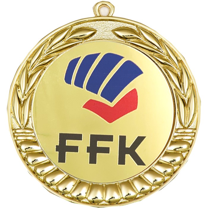 70MM LEAF DESIGN CUSTOM MEDAL - GOLD, SILVER OR BRONZE